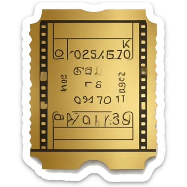 A blank gold cinema ticket  sticker
