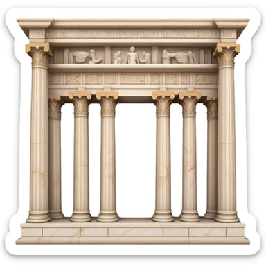 The Library of Celsus Landmark Emoji – Depicting its marble facade, carved columns, and statues. sticker