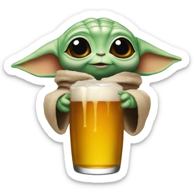 Baby yoda beer sticker