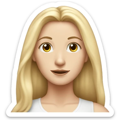 white woman with long blonde hair and cat shaped eyes wearing a yoga outfit  sticker