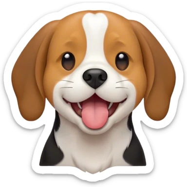 Cinematic Cute Yawning Tri-Color Beagle Portrait Emoji, Head tilted slightly with a dramatic, wide-open yawn, showcasing a soft tri-color coat of white, brown, and black, floppy ears slightly drooping, round hazel eyes barely open in drowsy contentment, Simplified yet irresistibly adorable features, highly detailed, glowing with a soft, cozy glow, high shine, relaxed yet expressive, stylized with a touch of whimsy, bright and endearing, soft glowing outline, capturing the essence of a sleepy yet affectionate pup, so drowsy it feels like it could stretch right out of the screen and curl up for a nap! sticker