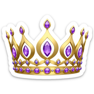 gold kokoshnik tiara with purple diamonds sticker