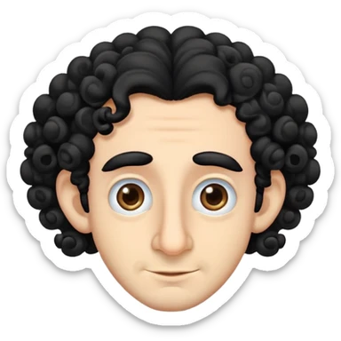 jew with big nose and curls black hair sticker
