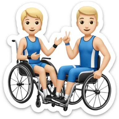 des athletes handicapé en fauteuil, avec des protheses de james qui font du handisport sticker