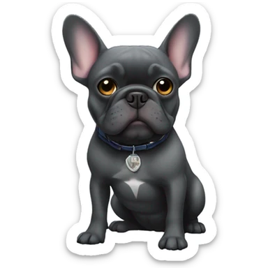 dark gray french bulldog with lex luthor  sticker