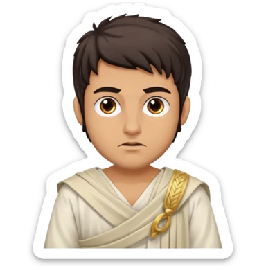 young evil jewish man with greek dress toga sticker