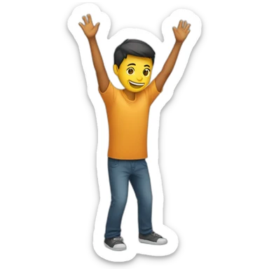 a person emoji seen from profile with arms horizontally stretched as if to pull something sticker