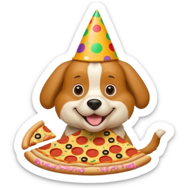 dog theater is really cray cray and is eating pizza with fanta sticker