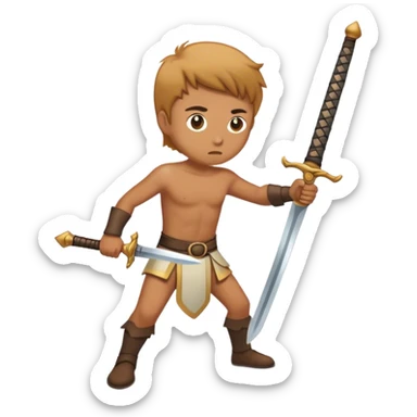 the sword on the floor and a mirror person sticker