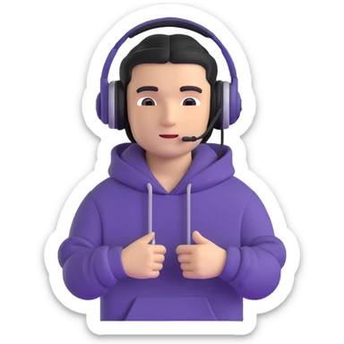 Russian rave DJ with hoodie and headphones sticker