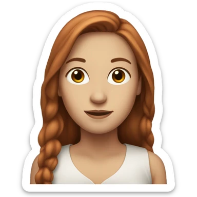 white woman with long, reddish brown hair sticker