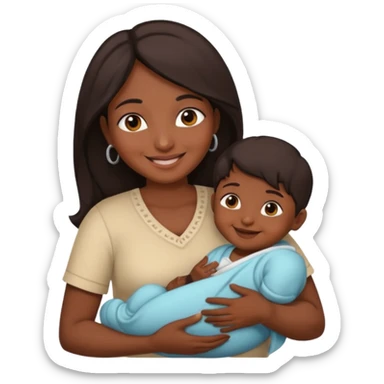indian mum with infant sticker