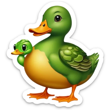 Un pato con cara de rana sticker
