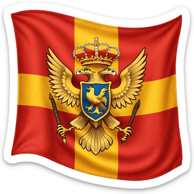 Bandera de españa con un águila en el escudo sticker