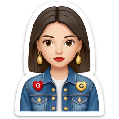 Dolce and Gabbana brand, realistic womens denim jacket with logo embellishment sticker