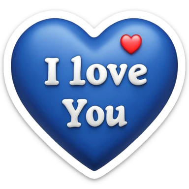Dark Blue heart with the words I Love You Ry in the middle  sticker