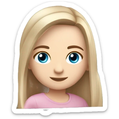 Cute white girl with long straight brown hair and blue eyes, sitting inside a light pink Renault Clio RS sticker