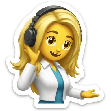 chica hablando por emisora de radio sticker