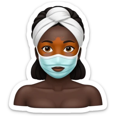 Lady with face mask black spa beauty full face relaxing hot sticker