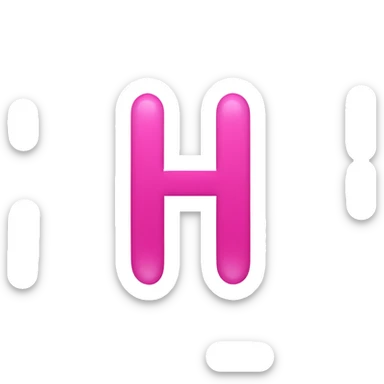 pink bubble letter H  sticker