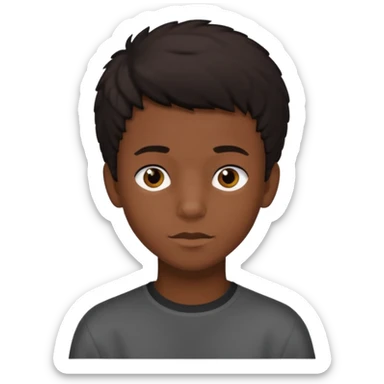 teen black boy with medium 4B hair and dark brown eyes  sticker