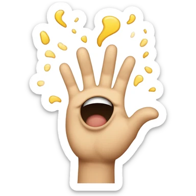 crying emoji looking at the sky desperate with hands open in a desperate position  sticker