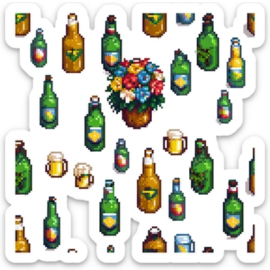 a beer bouquet sticker