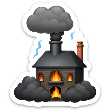 Black smoke coming out of chimney  sticker