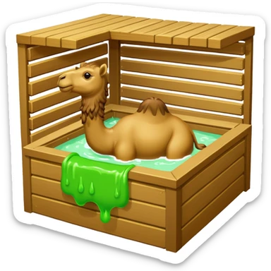 Camel in sauna slime green sticker