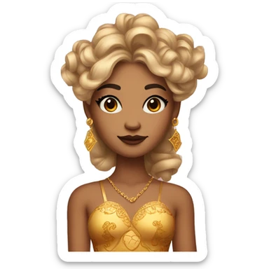 Create the zodiac sign leo as a girl with elaborate makeup and dress that matches the zodiac sign  sticker