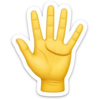 american sign language alphabet A yellow hand with six fingers sticker