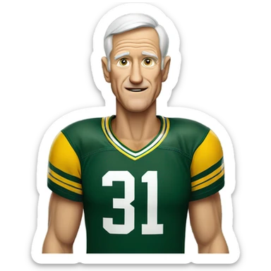 Older skinny white guy with greenbay packers shirt  sticker