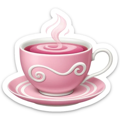 can you make a pink emoji that is aesthetically pleasing, and make it in for of a food or drink, maybe a tea sticker