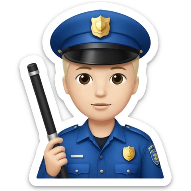 ceramic vessel of police officer sticker