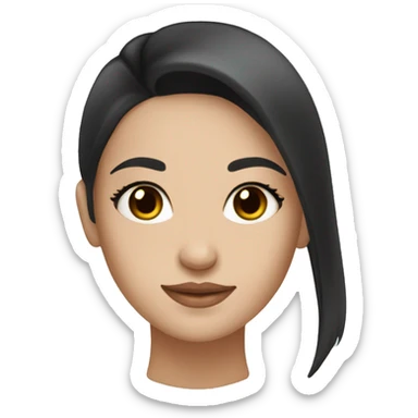 skin care white girl with long black hair sticker