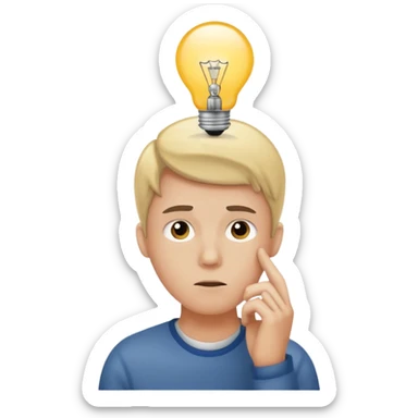 Generate a realistic emoji of someone someone figuring something out being smart about it sticker
