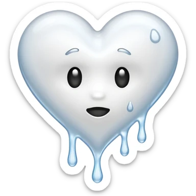 white heart dripping goo sticker