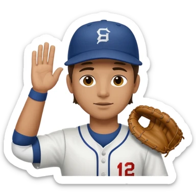 Baseball player, saluting sticker