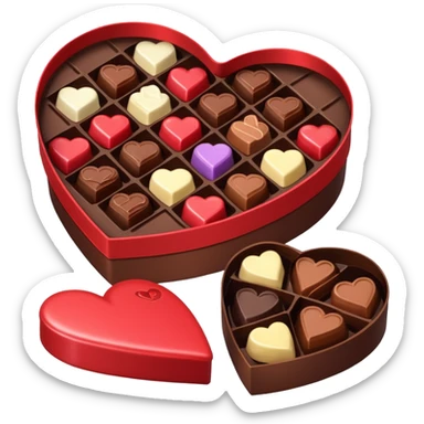 heart shaped box of chocolates sticker