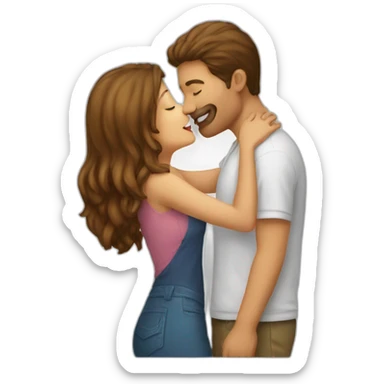 Girl kiss man sticker