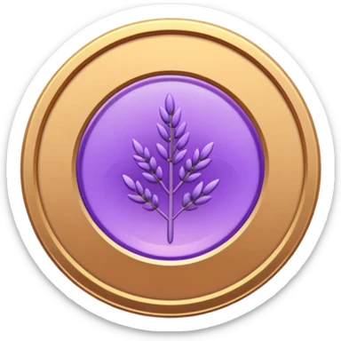 I need you to recreate this image exactly as is but make the color of the coin a ver light purple hue give me three options with different hues of purple sticker