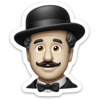 Charlie Chaplin levant la main à 45° sticker