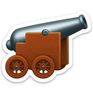 Cannon shooting cannonball sticker