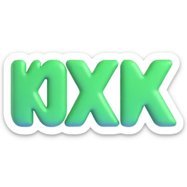 Kick.com logo, 3D effect, glossy green lettering, playful and modern sticker