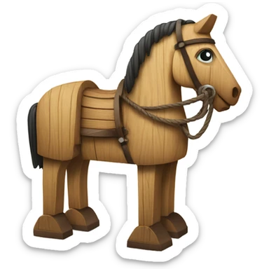 Wooden Trojan horse sticker