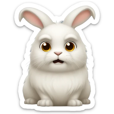 an anthropomorphic himalayan rabbit with shifty eyes sticker