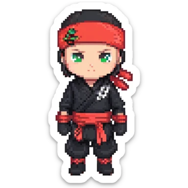 Ninja black red headband sticker