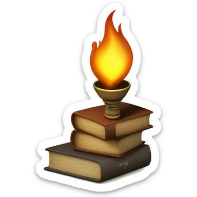 A torch within a book sticker