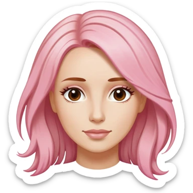 Claire Richards cheveux roses sablé longs sticker