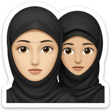 Niqabi (eyebrows also covered) standing next to her husband  sticker